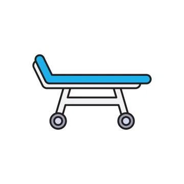 Bed flat color icon イラスト素材