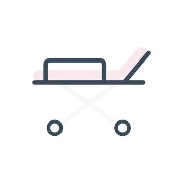 Bed flat color icon Illustrazione stock