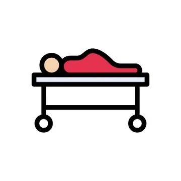 Bed flat color icon 스톡 일러스트
