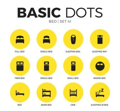 Bed flat icons vector set Illustrazione stock