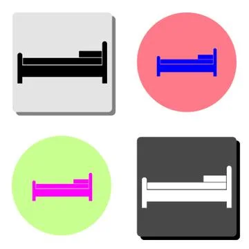 Bed. flat vector icon Stock Illustration
