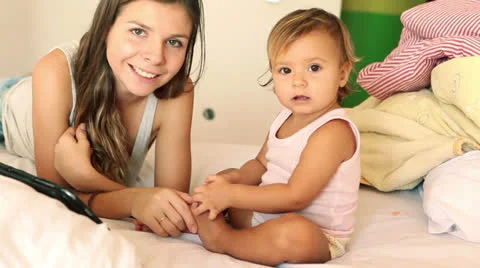 On bed Stock Footage 22638461