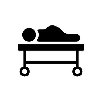 Bed glyph flat icon イラスト素材