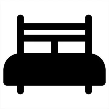 Bed glyph icon vector illustration isolated on white background 스톡 일러스트