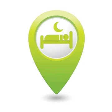 Bed GREEN map pointer Stock Illustration
