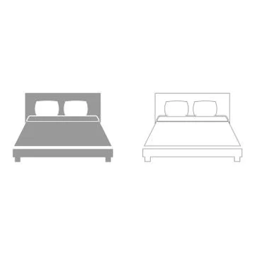 Bed the grey set icon . Stock Illustration