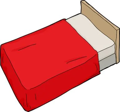 Bed with headboard Stock Illustration