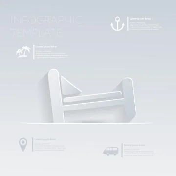 Bed hotel. theme holidays. template infographic or website layout. Stock Illustration