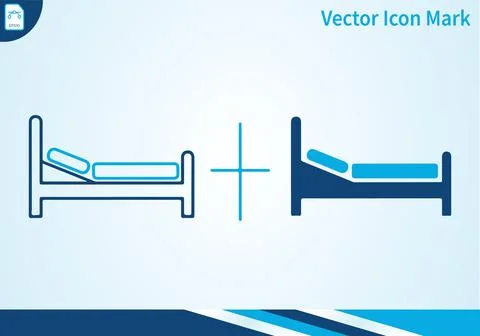 Bed icon and filled icon. Stock Illustration