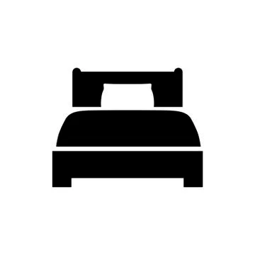 Bed icon in flat style. Hotel symbol Stock-Illustration