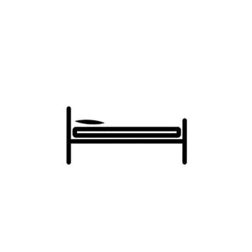 The bed icon. Hotel symbol. Flat Vector illustration Stock Illustration