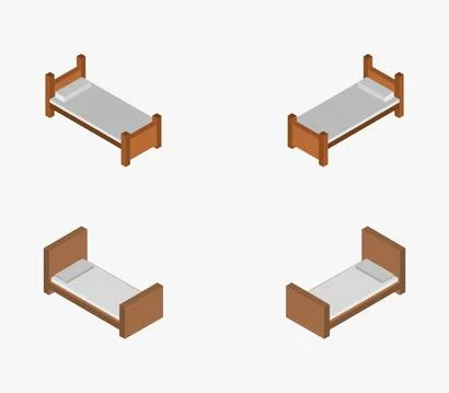 Bed icon illustrated in vector on white background Stock Illustration