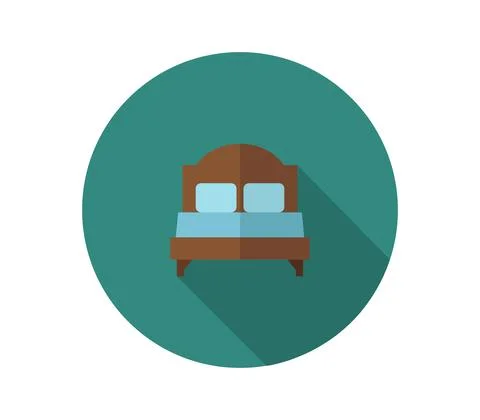 Bed icon illustrated in vector on white background Stock Illustration