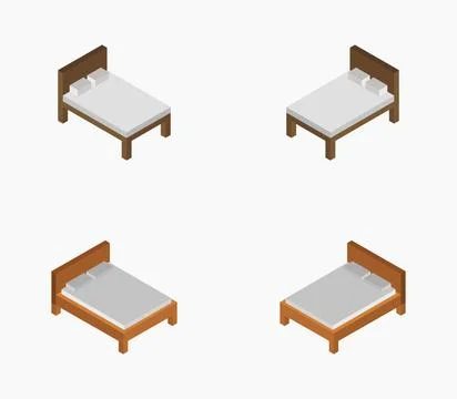 Bed icon illustrated in vector on white background bed icon illustrated in... Stock Photos