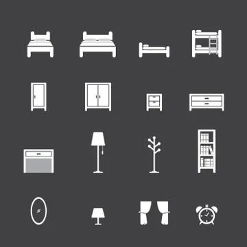 Bed icon Illustrazione stock