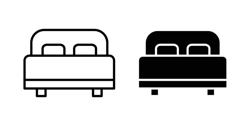 Bed icon Illustration set. Vector Eps10 for apps Stock Illustration