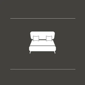 Bed icon isolated on black background. Vector Stock Illustration