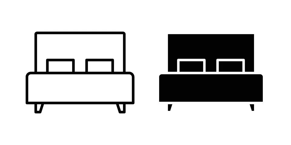 Bed icon or illustration vector symbols Stock Illustration