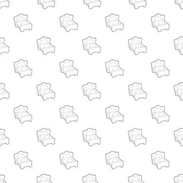 Bed icon, outline style Stockillustratie