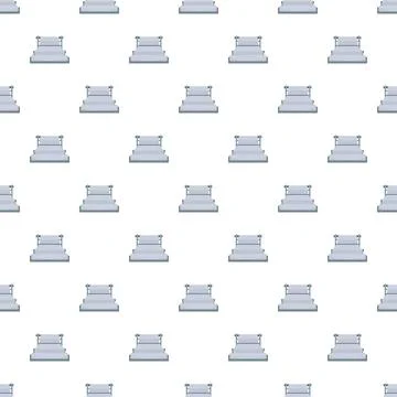 Bed icon pattern creating seamless home textile design Illustrazione stock