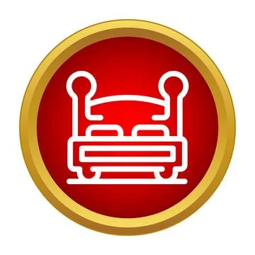 Bed icon representing hotel room accommodation and sleep イラスト素材