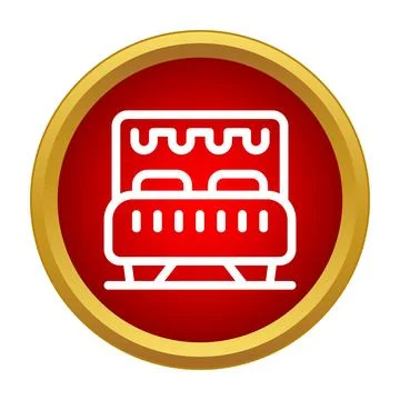 Bed icon representing hotel room accommodation concept Stock Illustration