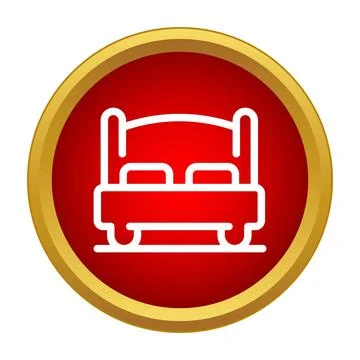 Bed icon representing hotel room lodging service Illustrazione stock