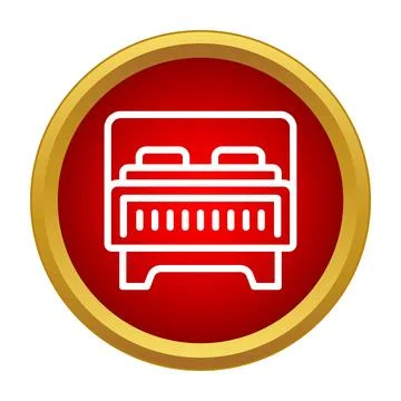 Bed icon representing hotel room and accommodation Ilustración de archivo