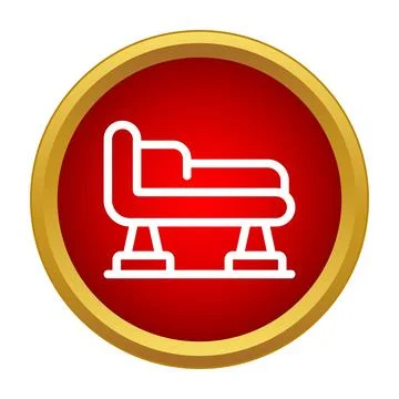 Bed icon representing sleep and rest in bedroom Stock Illustration
