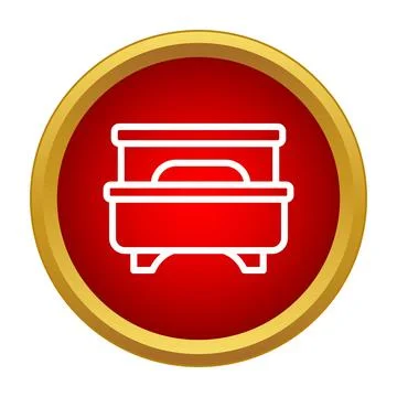 Bed icon representing sleep, rest, and comfort イラスト素材