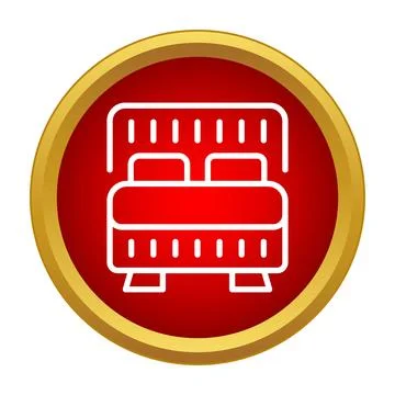 Bed icon representing sleeping comfort and hotel accommodation Stock Illustration