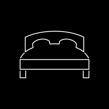 Bed icon simple flat style vector illustration Stock Illustration