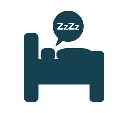 Bed icon for sleeping on white background Stock Illustration