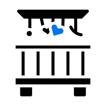 Bed icon solid blue black style valentine illustration vector element and s.. Illustrazione stock