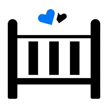 Bed icon solid blue black style valentine illustration vector element and s.. 스톡 일러스트