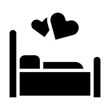Bed icon solid style valentine illustration vector element and symbol perfect Stock Illustration