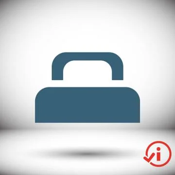 Bed icon stock vector illustration flat design 库存插图