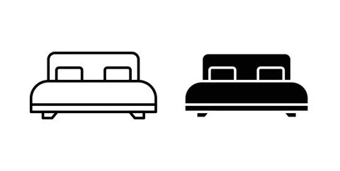 Bed icon symbol. Flat Vector illustration Ilustración de archivo