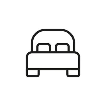 Bed icon vector basic design simple and modern Illustrazione stock