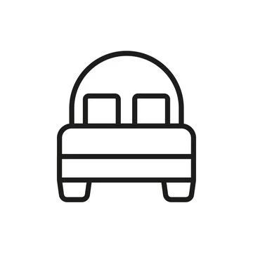 Bed icon vector basic design simple and modern Illustrazione stock