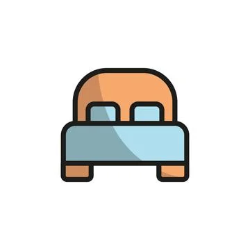 Bed icon vector basic design simple and modern Illustrazione stock
