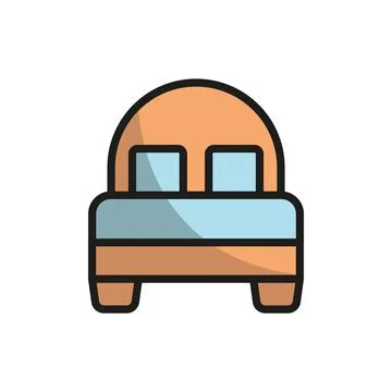 Bed icon vector basic design simple and modern Illustrazione stock