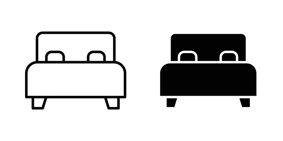 Bed icon vector design illustrations Stock Illustration