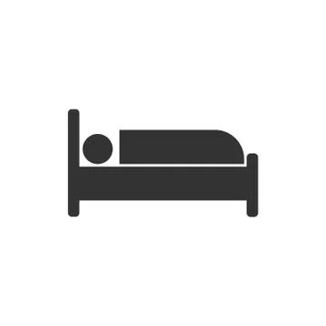 Bed icon. Vector illustration, flat design. - Vector Stock Illustration