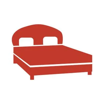 Bed icon on white background. Stock Illustration