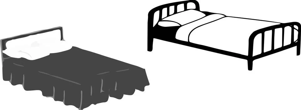 Bed icon on white background Stock Illustration