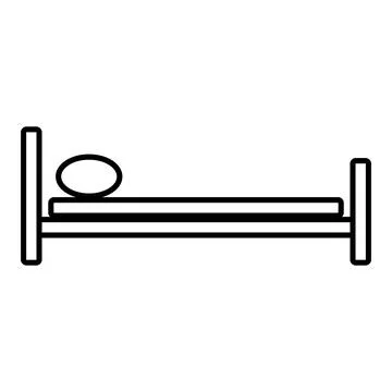 Bed icon on white. Stock Illustration