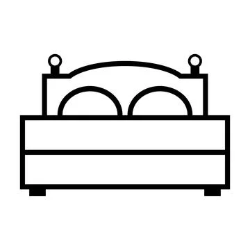 Bed icon on white. Illustrazione stock