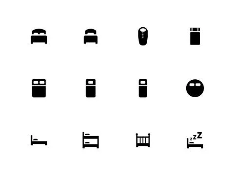 Bed icons on white background 스톡 일러스트