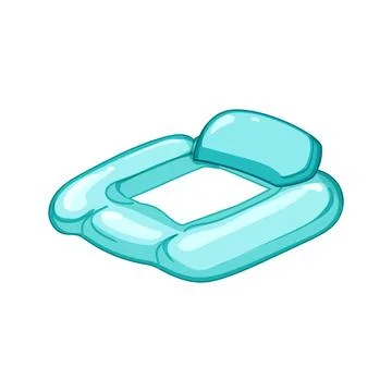 Bed inflatable mattress pool cartoon vector illustration Stockillustratie